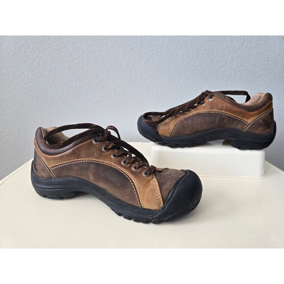 NOT FOR SALE KEEN Women’s 6.5 Brown Leather Trail Shoes Hiking Outdoor Comfort - Picture 3 of 8